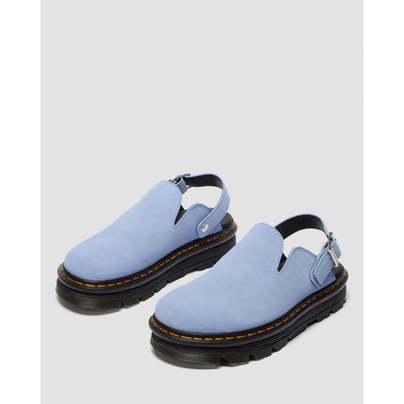 Dr. Martens Shoes - NEW Dr. Martens Zebzag Suede Slingback Platform Mules Cornflower Blue Unisex